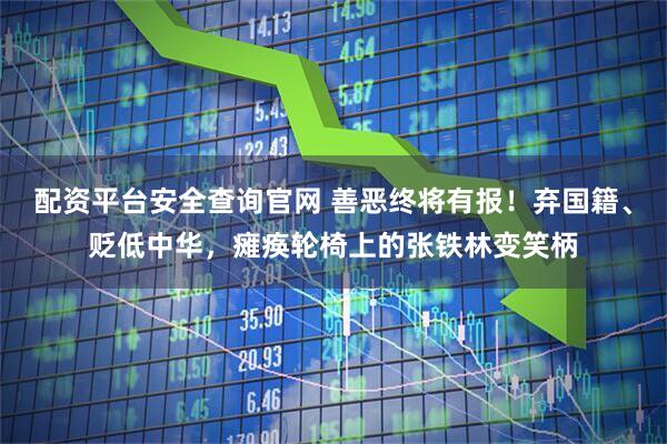 配资平台安全查询官网 善恶终将有报！弃国籍、贬低中华，瘫痪轮椅上的张铁林变笑柄
