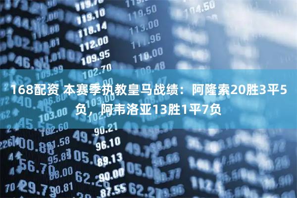 168配资 本赛季执教皇马战绩：阿隆索20胜3平5负，阿韦洛亚13胜1平7负